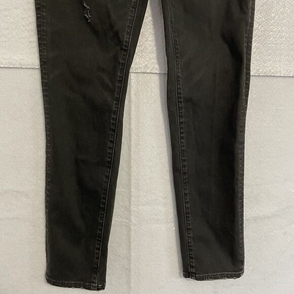 American Eagle Jeans 28x30 Black Denim SKINNY Distressed Airflex+ Stretch - Picture 4 of 11